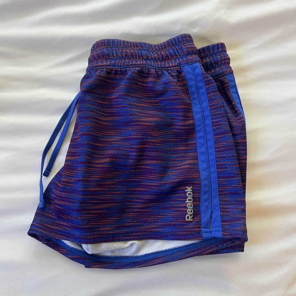 Reebok Blue and Red Athletic Shorts